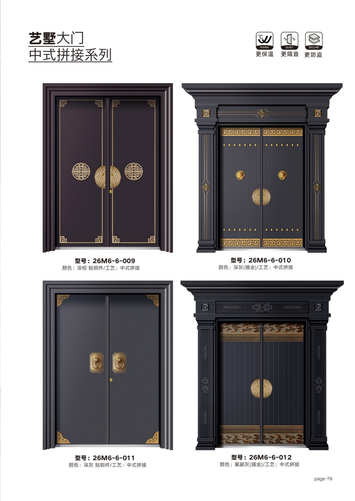 艺术轻奢高定大门26M6-6-009～26M6-6-012